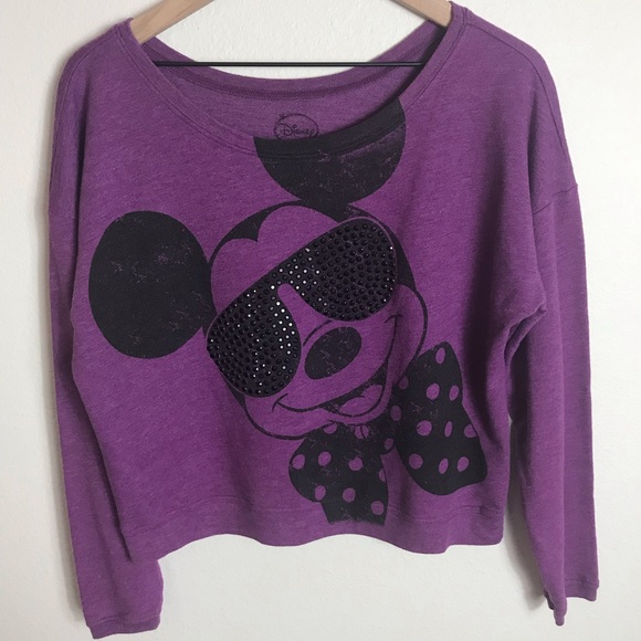 Disney Tops - Disney Mickey Mouse Cropped Pullover